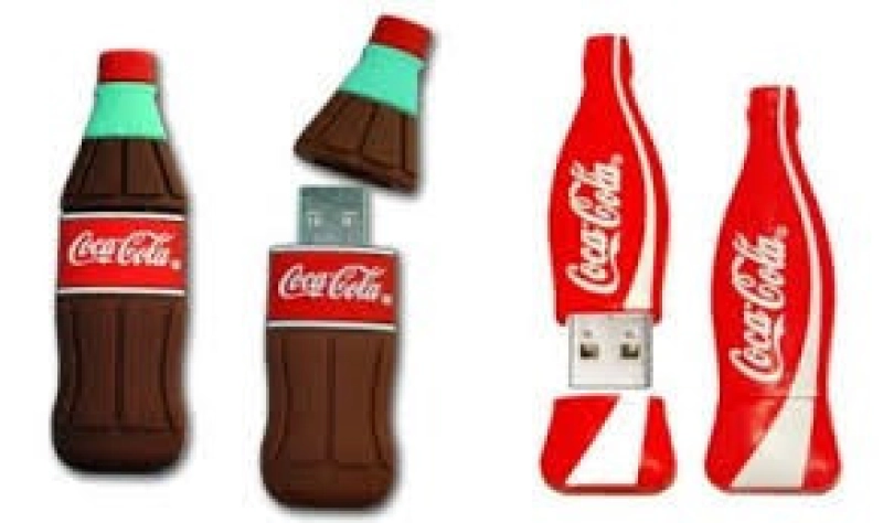 Memoria USB en PVC 2D diseño Botella de Cocacola