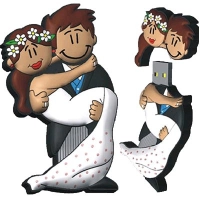 Memoria USB en PVC 2D diseño Novios