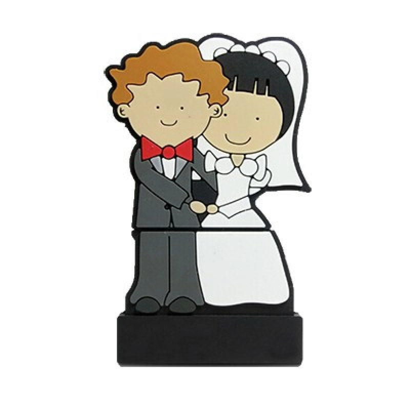 Memoria USB en PVC 2D diseño Novios