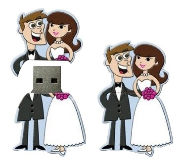 Memoria USB en PVC 2D diseño Novios