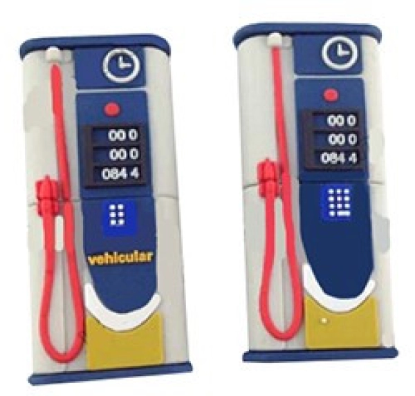 Memoria USB en PVC 2D diseño Dispensador de Gasolina