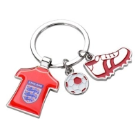 Llavero Metalico Camiseta, Balon y Zapato de Futbol.