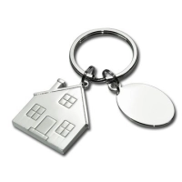 Llavero Metalico en forma de Casa con placa