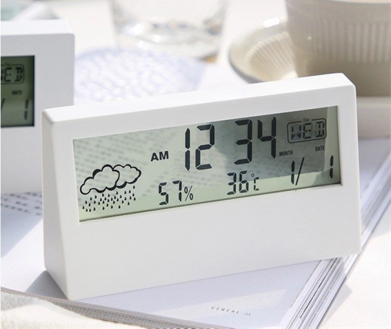 Reloj LCD Multifuncional, con Alarma,Temperatura y Calendario