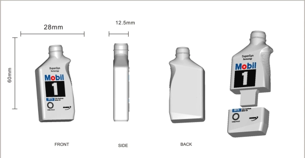 Memoria USB PVC 2D diseño Tarro de Aceite