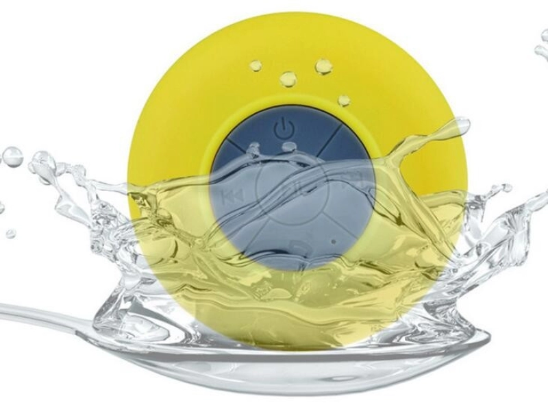 Parlante Bluetooth Waterproof con chupa para ducha, tamaño 80x80x45 mm