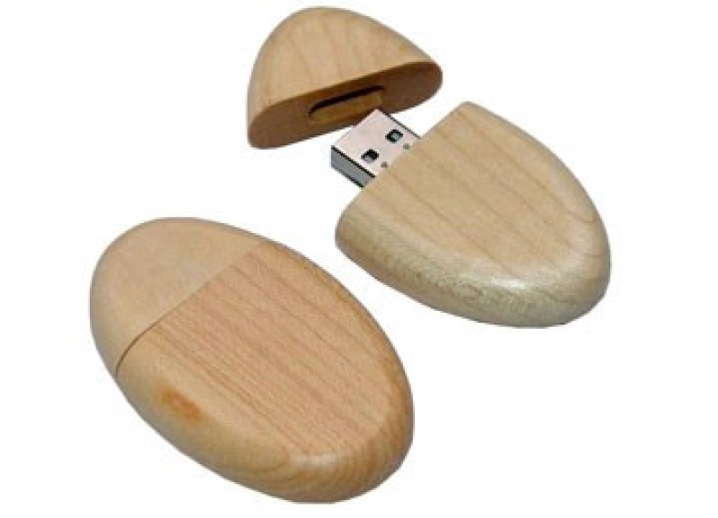 Memoria USB ovalada en madera