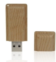 Memoria USB rectangular en madera
