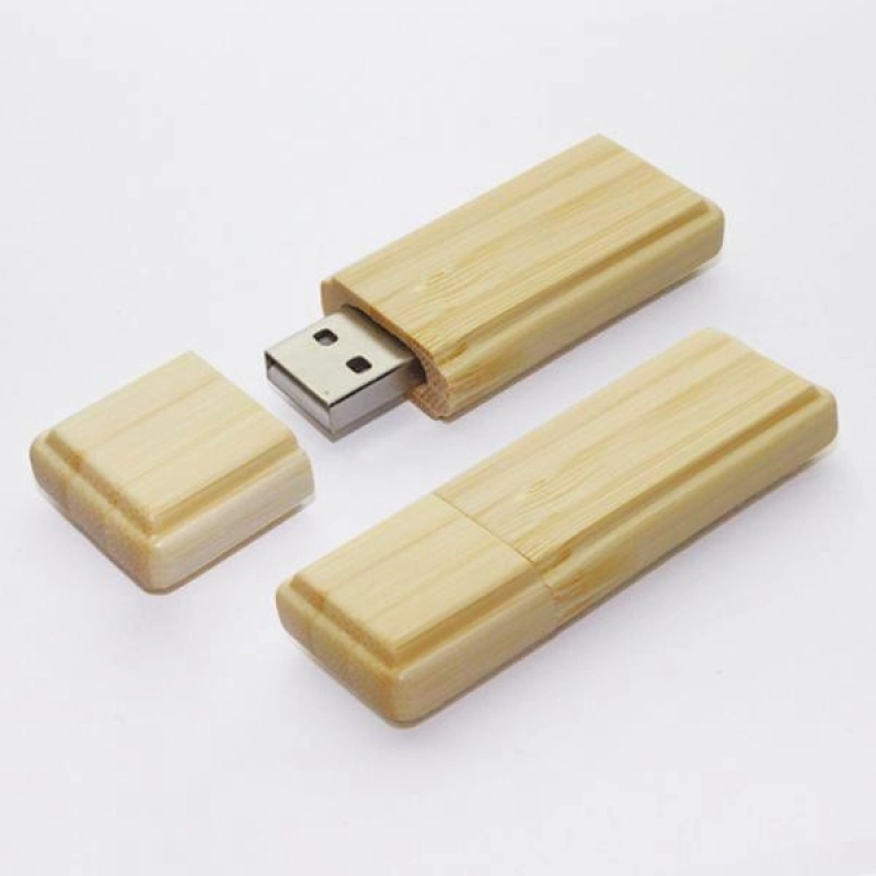 Memoria USB rectangular en madera