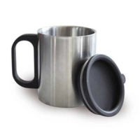 Mug en acero inoxidable de 7 onzas, 8.2 x 6.9 cmts, con tapa de seguridad