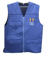 Chaleco Portugal en Drill, con 3 bolsillos, con forro interno en malla