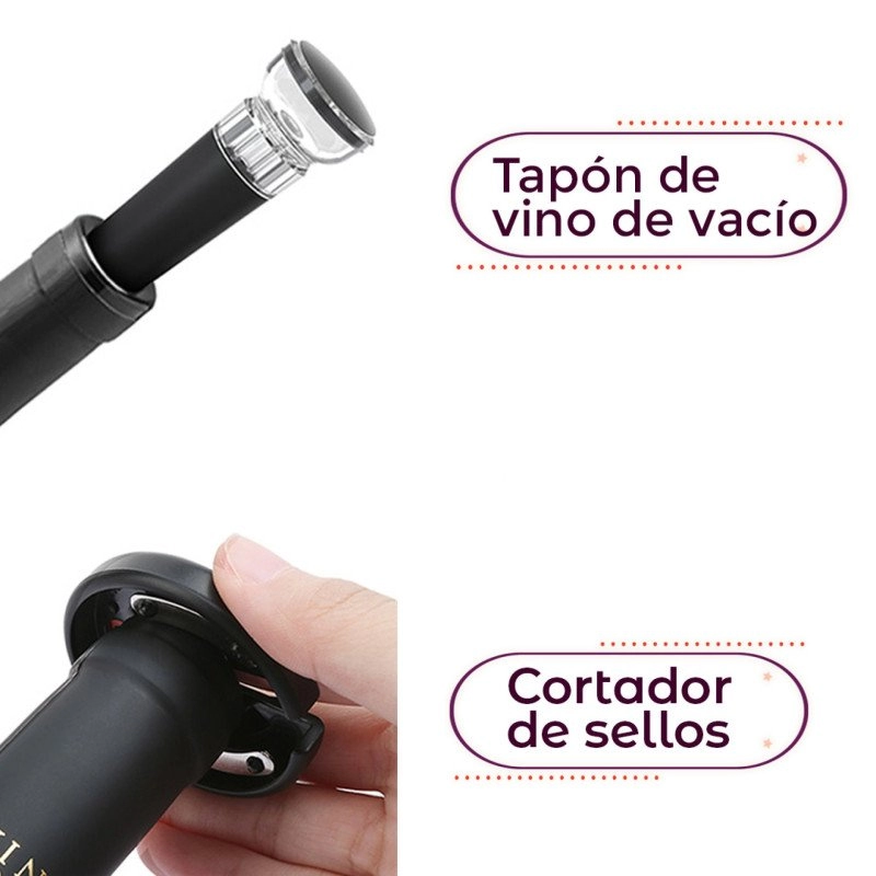 Set Malbec de 4 piezas para vino. 16.5 x 6.4 cmts