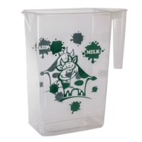 Jarra Rectangular, de 1.3 Litros, alto 19, largo 12, ancho 6 cmts,  en PP