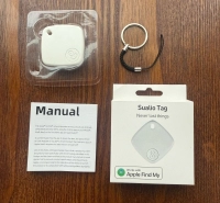 Llavero Sualio Tag, imitacion Airtag, de 38 x 38 x 7 mm, en caja de carton
